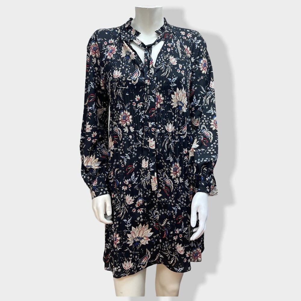 MIKA and Gali Floral Tie‎ Neck Pleated Mini Dress